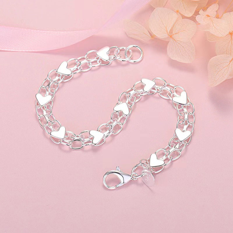 925 Silver Women's Love Couple's Bracelet Jewelry