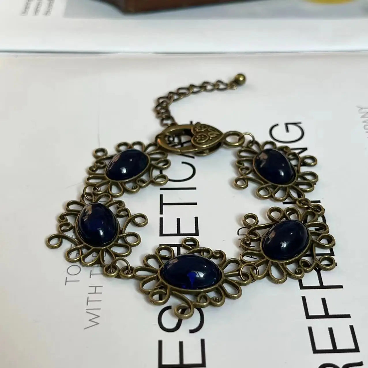 Historical Queen Anne Boleyn Handmade Glaze Necklace Earrings Bracelet Tudor Style Blue Red Necklace Costume Accessories