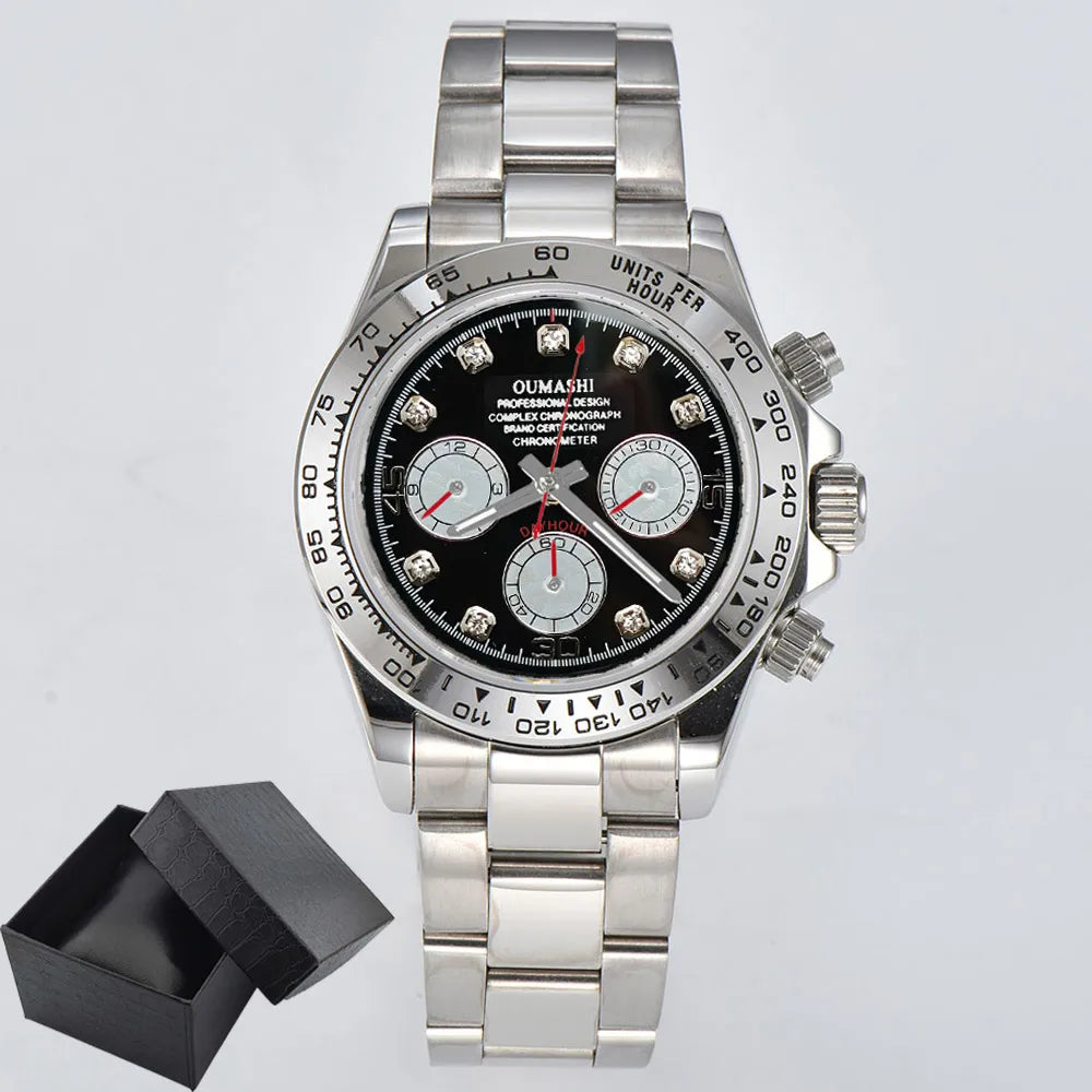 Luxury Sports VK63 Quartz Watch Sapphire Glass 316L stainless steel waterproof for men's custom watches with VK63 watch movement