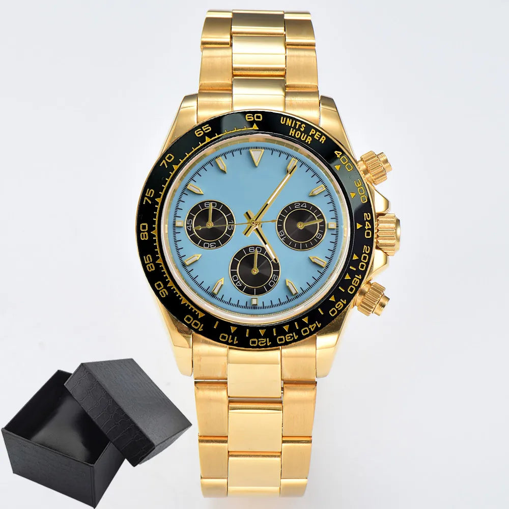 Luxury Sports VK63 Quartz Watch Sapphire Glass 316L stainless steel waterproof for men's custom watches with VK63 watch movement