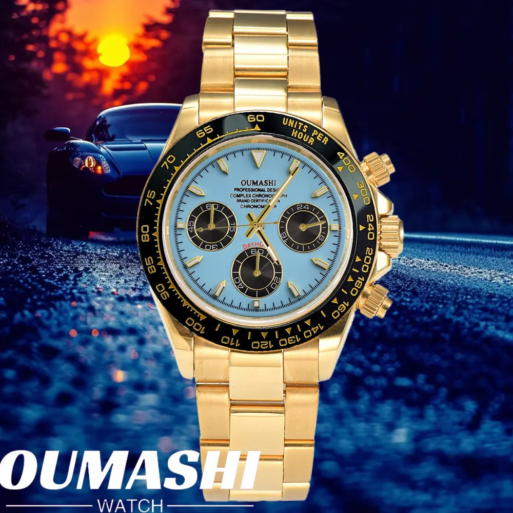 Luxury Sports VK63 Quartz Watch Sapphire Glass 316L stainless steel waterproof for men's custom watches with VK63 watch movement