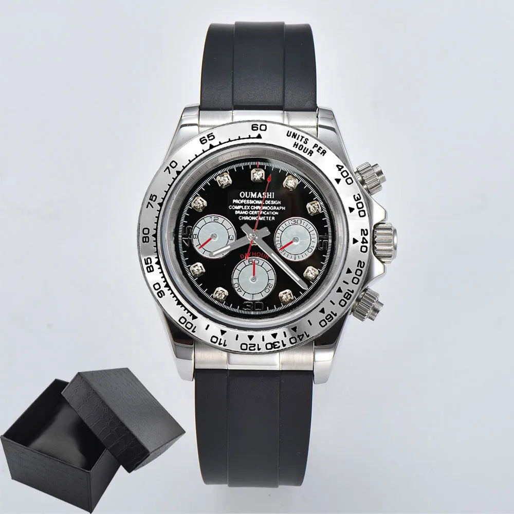 Luxury Sports VK63 Quartz Watch Sapphire Glass 316L stainless steel waterproof for men's custom watches with VK63 watch movement