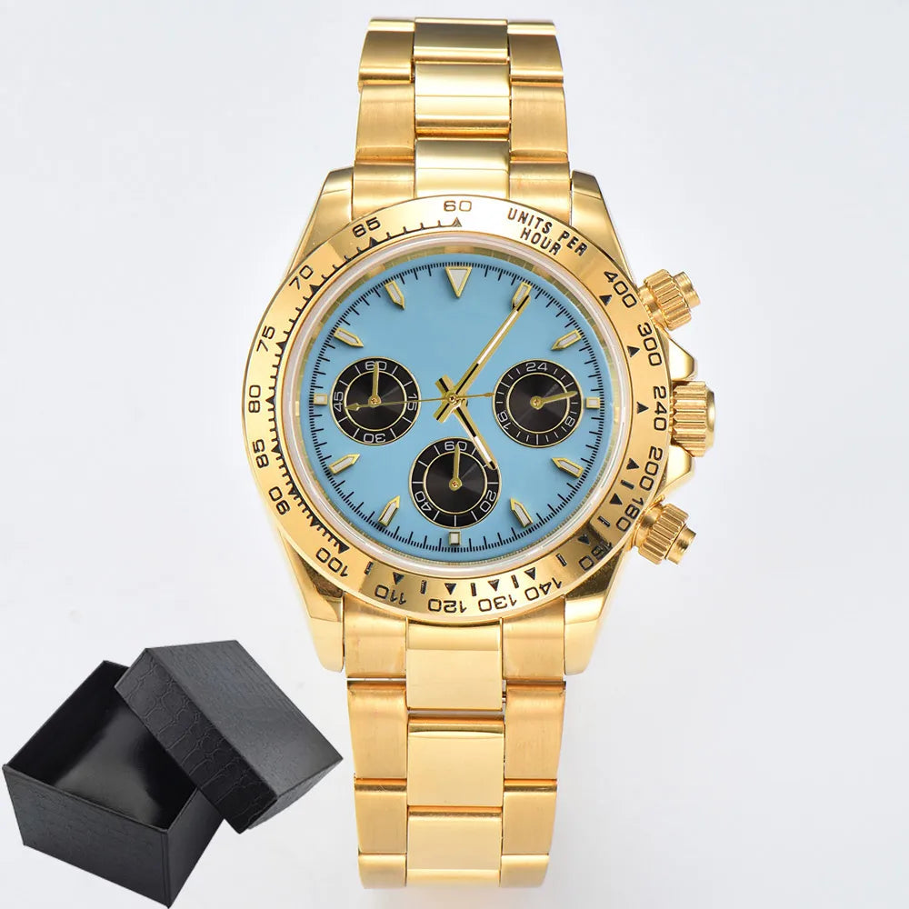 Luxury Sports VK63 Quartz Watch Sapphire Glass 316L stainless steel waterproof for men's custom watches with VK63 watch movement