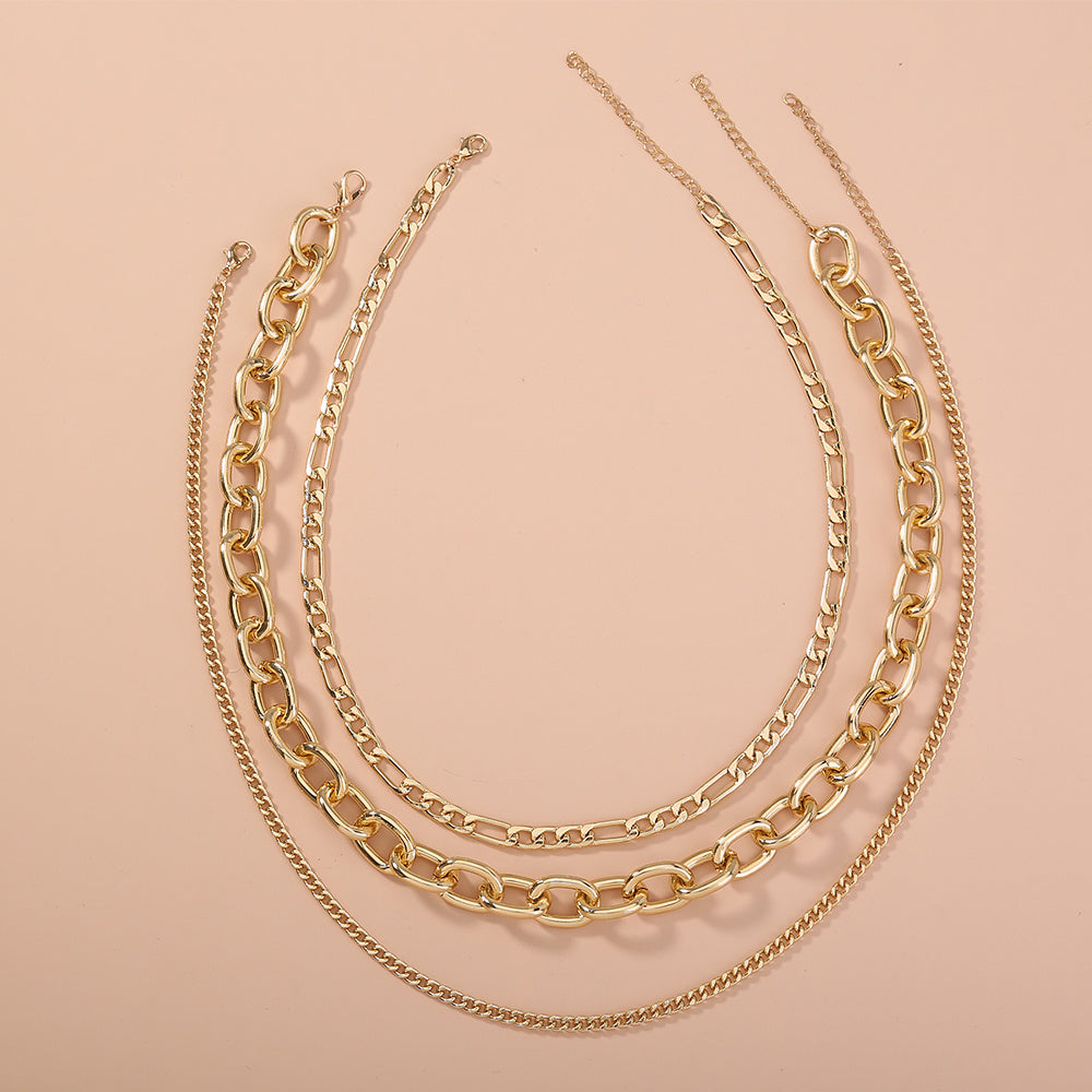 Stunning European and American Cross-border Retro Exaggerated Thick Chain Necklace, perfect for a bold hip hop style.