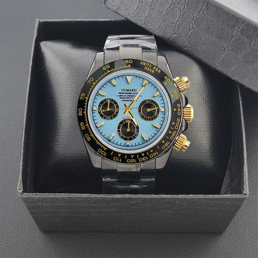 Luxury Sports VK63 Quartz Watch Sapphire Glass 316L stainless steel waterproof for men's custom watches with VK63 watch movement