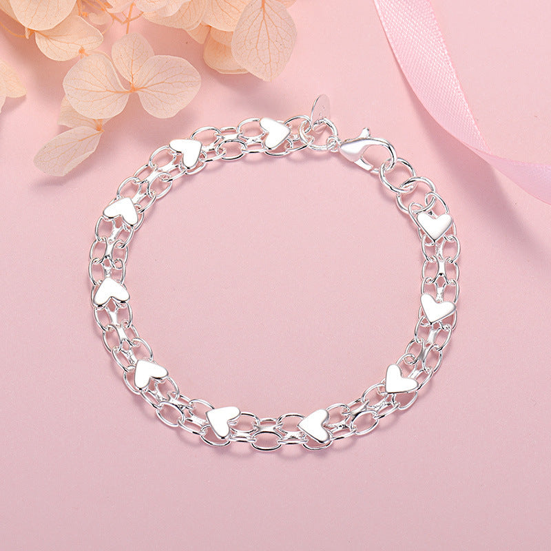 925 Silver Women's Love Couple's Bracelet Jewelry