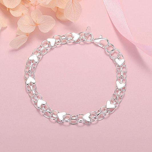 925 Silver Women's Love Couple's Bracelet Jewelry