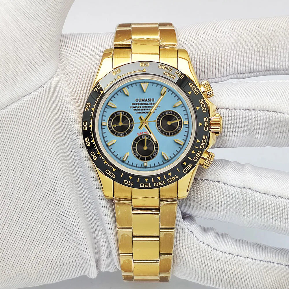 Luxury Sports VK63 Quartz Watch Sapphire Glass 316L stainless steel waterproof for men's custom watches with VK63 watch movement