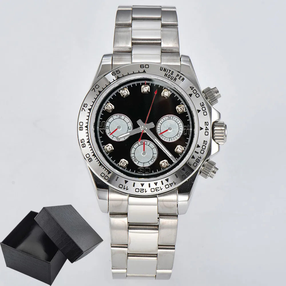 Luxury Sports VK63 Quartz Watch Sapphire Glass 316L stainless steel waterproof for men's custom watches with VK63 watch movement