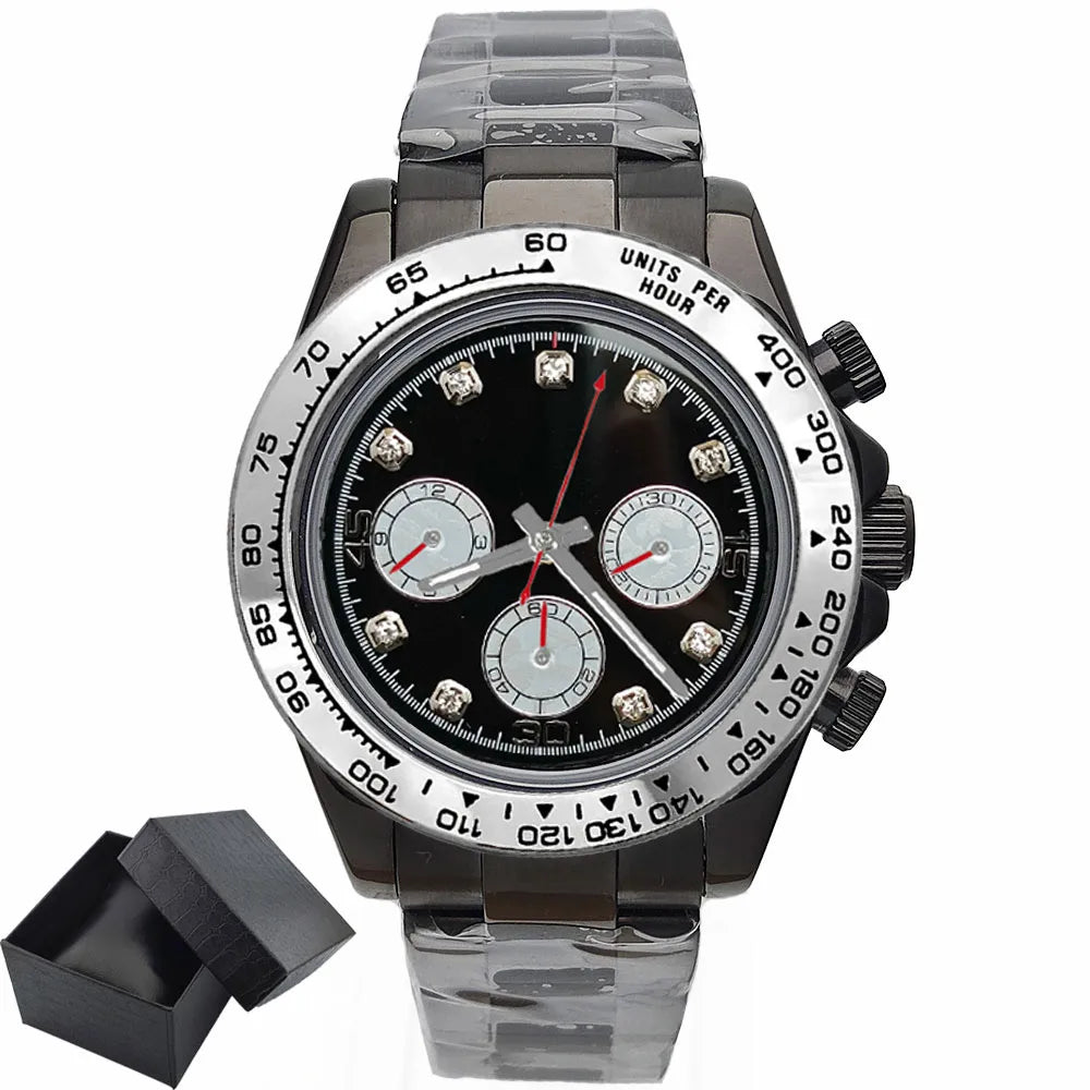 Luxury Sports VK63 Quartz Watch Sapphire Glass 316L stainless steel waterproof for men's custom watches with VK63 watch movement