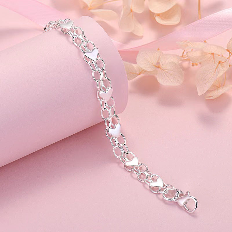 925 Silver Women's Love Couple's Bracelet Jewelry