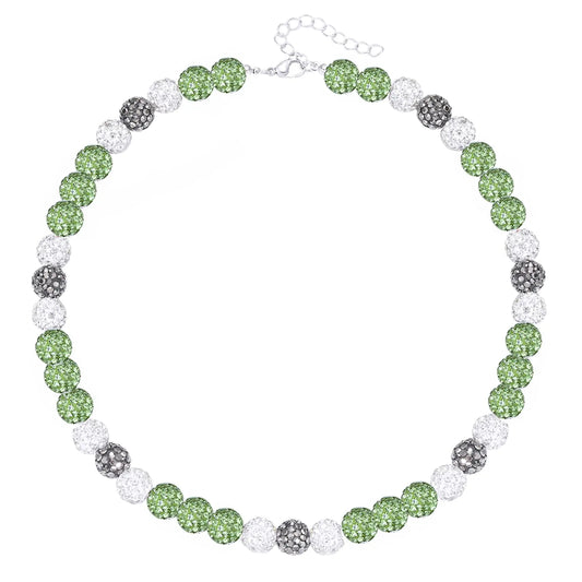 Ice Collection Necklace - Bling Necklace - Baseball Bling Necklace - Athlete Necklace Inspired Jewelry for Competitive Athletes Stylish Sports Accessory (Green/White/Grey)