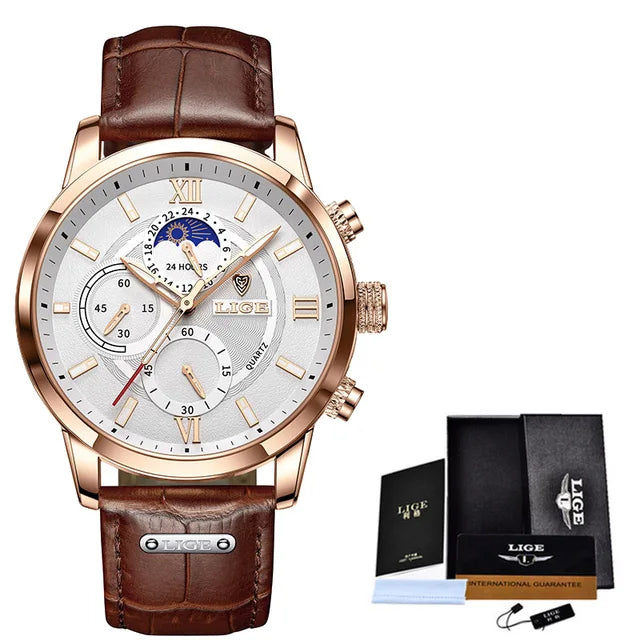 Leather Men Quartz Luxury Watch