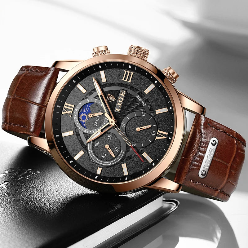 Leather Men Quartz Luxury Watch