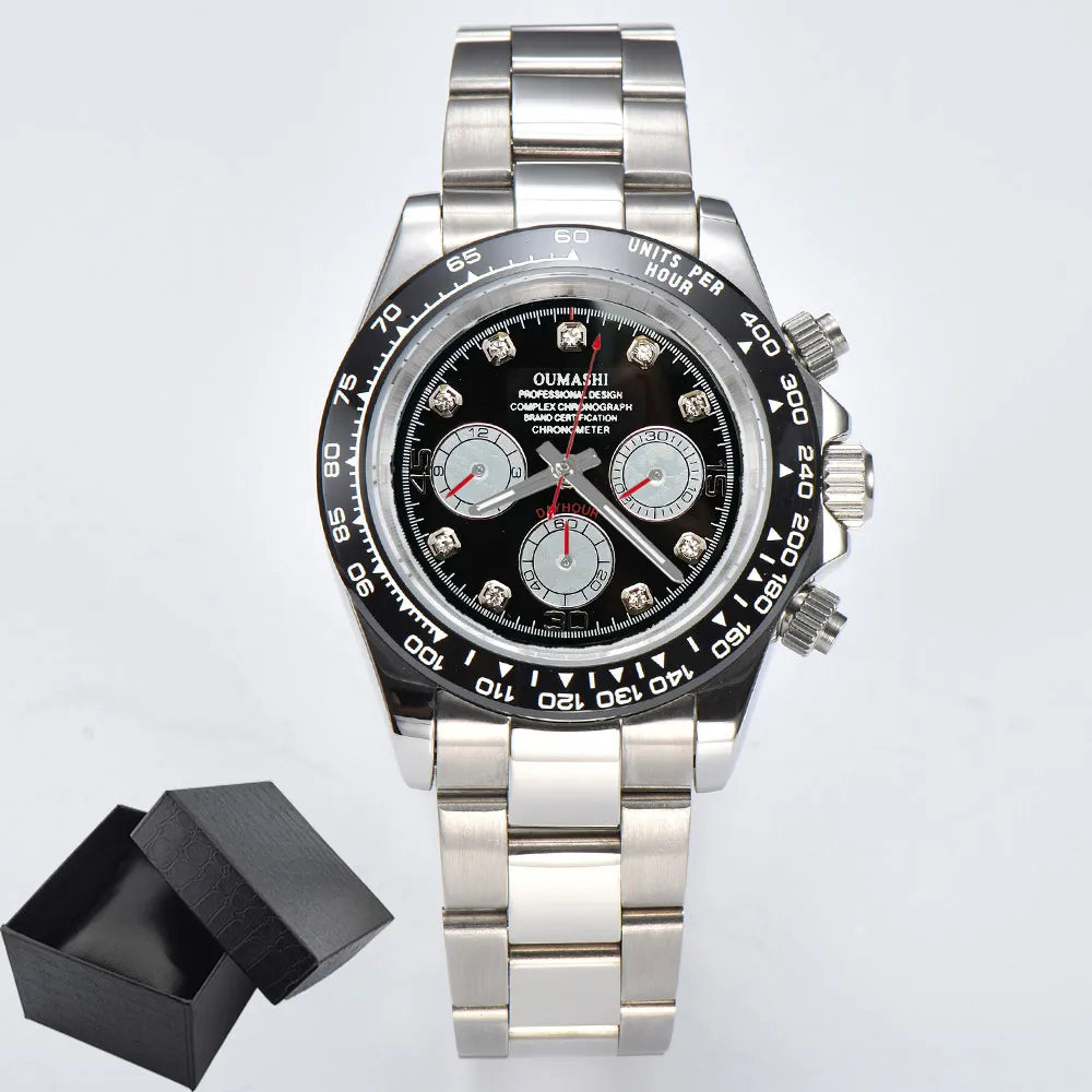 Luxury Sports VK63 Quartz Watch Sapphire Glass 316L stainless steel waterproof for men's custom watches with VK63 watch movement