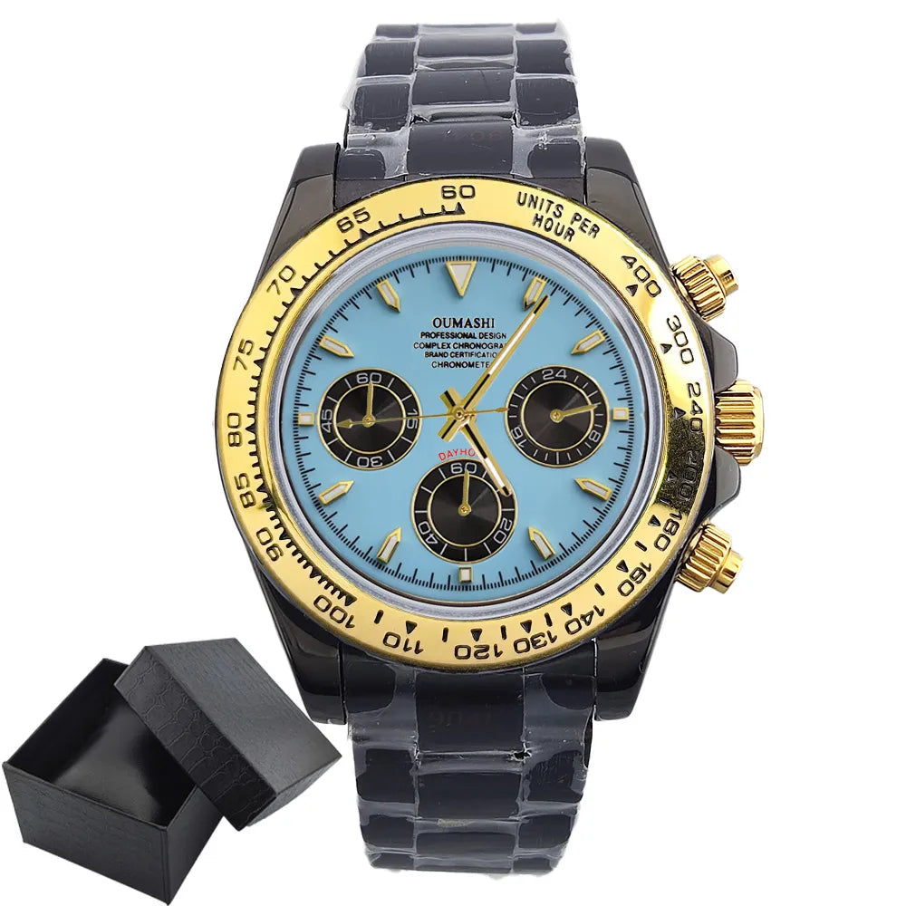 Luxury Sports VK63 Quartz Watch Sapphire Glass 316L stainless steel waterproof for men's custom watches with VK63 watch movement