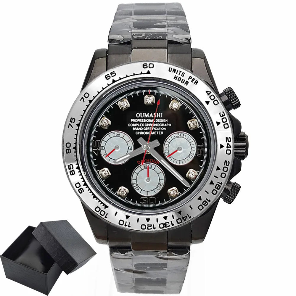 Luxury Sports VK63 Quartz Watch Sapphire Glass 316L stainless steel waterproof for men's custom watches with VK63 watch movement