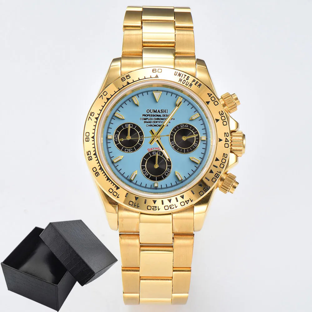 Luxury Sports VK63 Quartz Watch Sapphire Glass 316L stainless steel waterproof for men's custom watches with VK63 watch movement