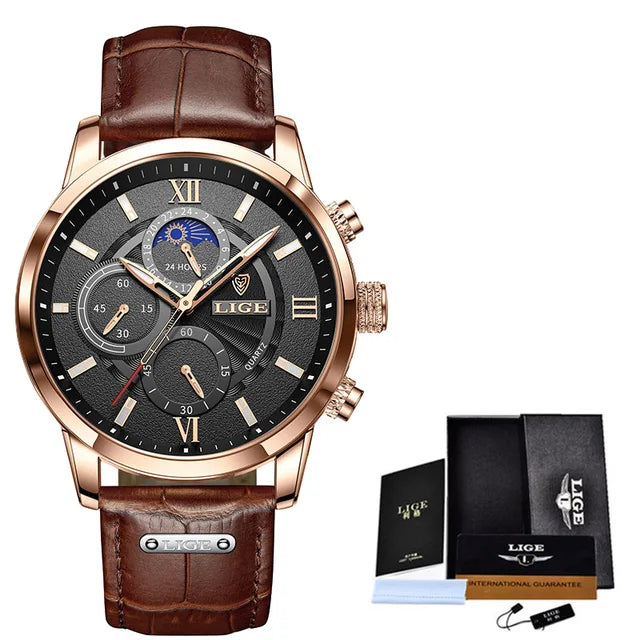 Leather Men Quartz Luxury Watch